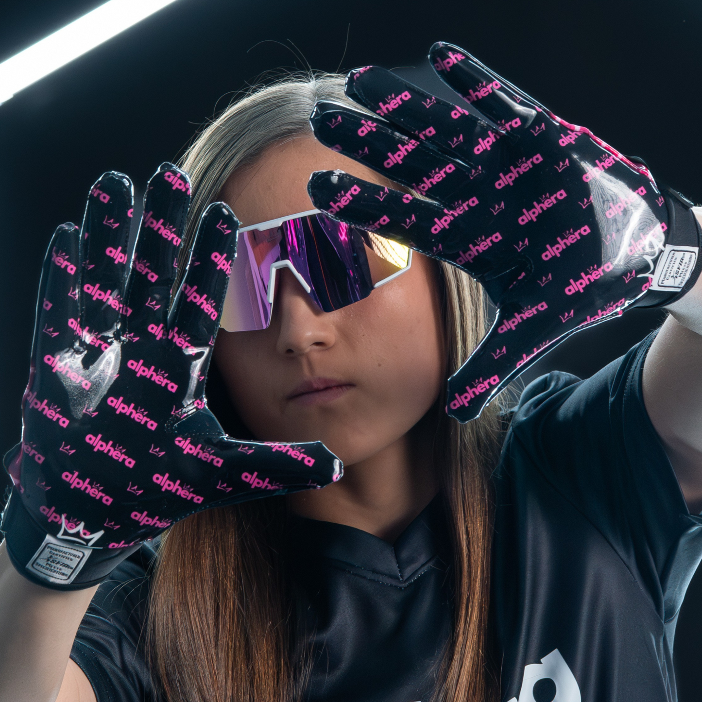 AlphaGrip Football Gloves ⎸ Pink Panic